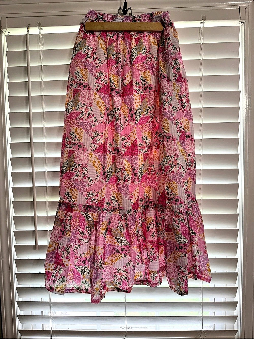 Women's Floral Maxi Skirt in Pink